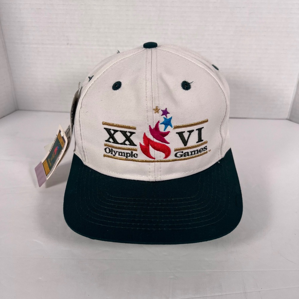 Vintage 1996 Atlanta Olympic Games‎ XXVI Baseball Cap White Green Snapback